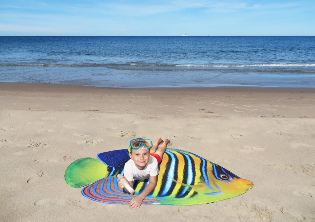 Royal Angelfish, Beach Mat by Liivi Leppik