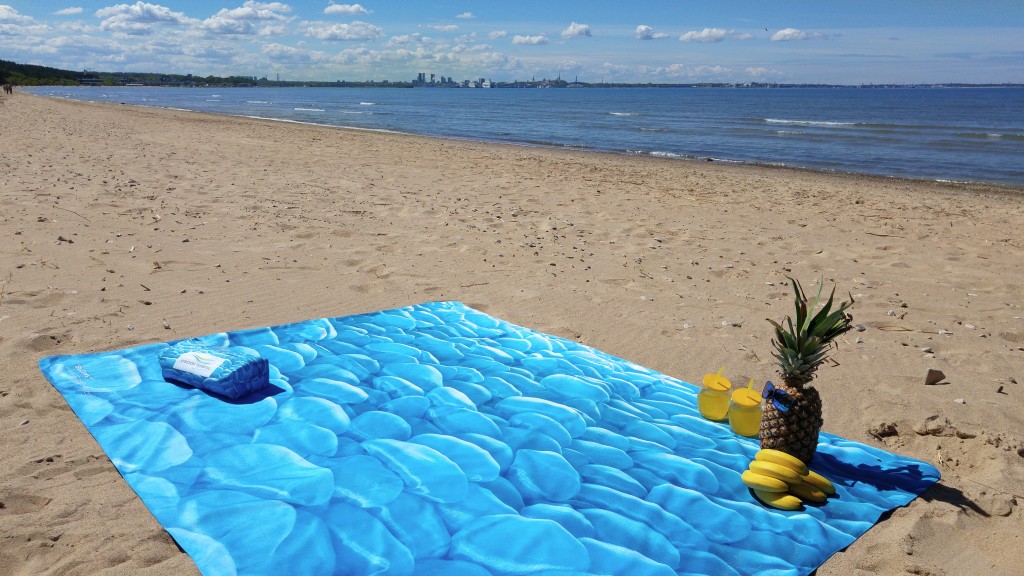 "Blue Stones" Beach Blanket by Liivi Leppik