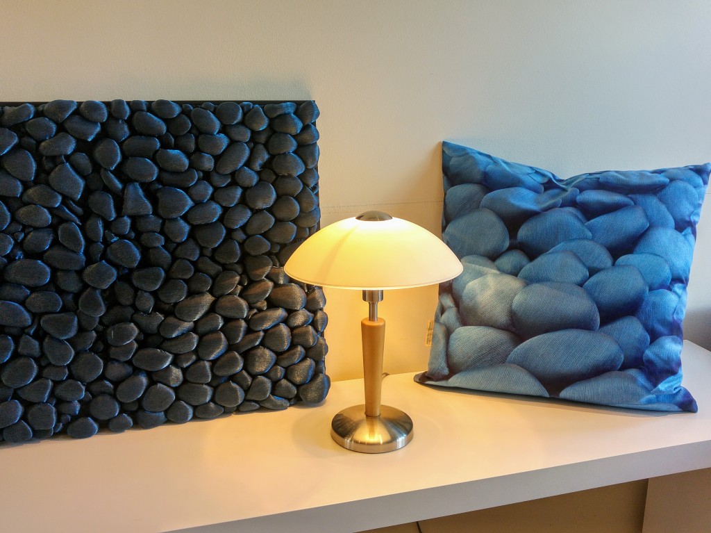 3D Textile Stones, decorative pillow by Liivi Leppik