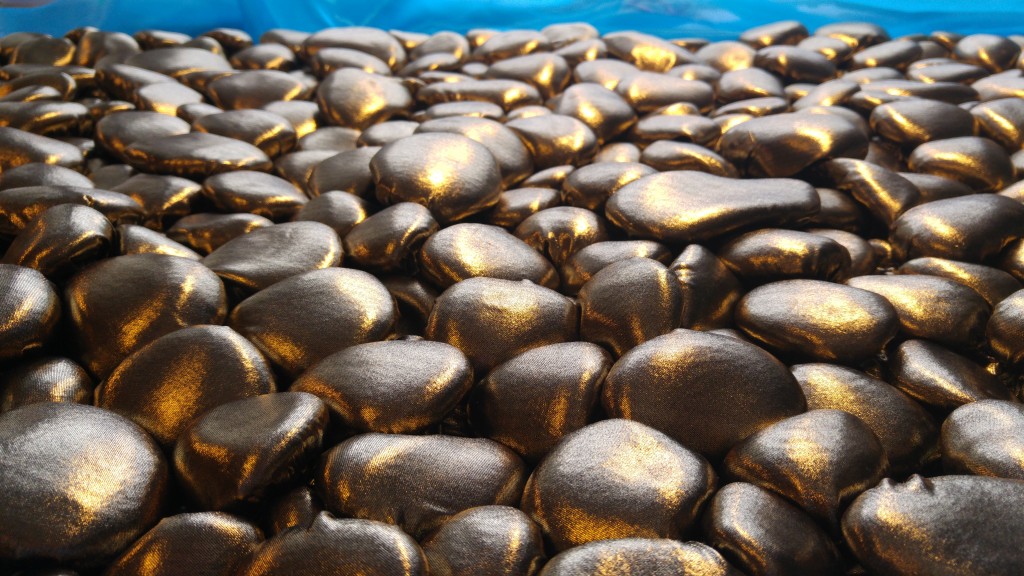 "Golden Beach", 3D Textile*Stones by Liivi Leppik