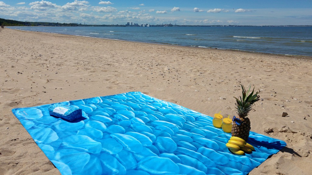 Blue Stones, Beach Textile by Liivi Leppik